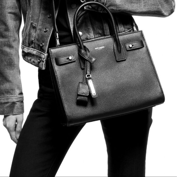 100% Authentic Like-New YSL Sac de Jour Baby - Soft Black Leather Crossbody Tote - Picture 8 of 11